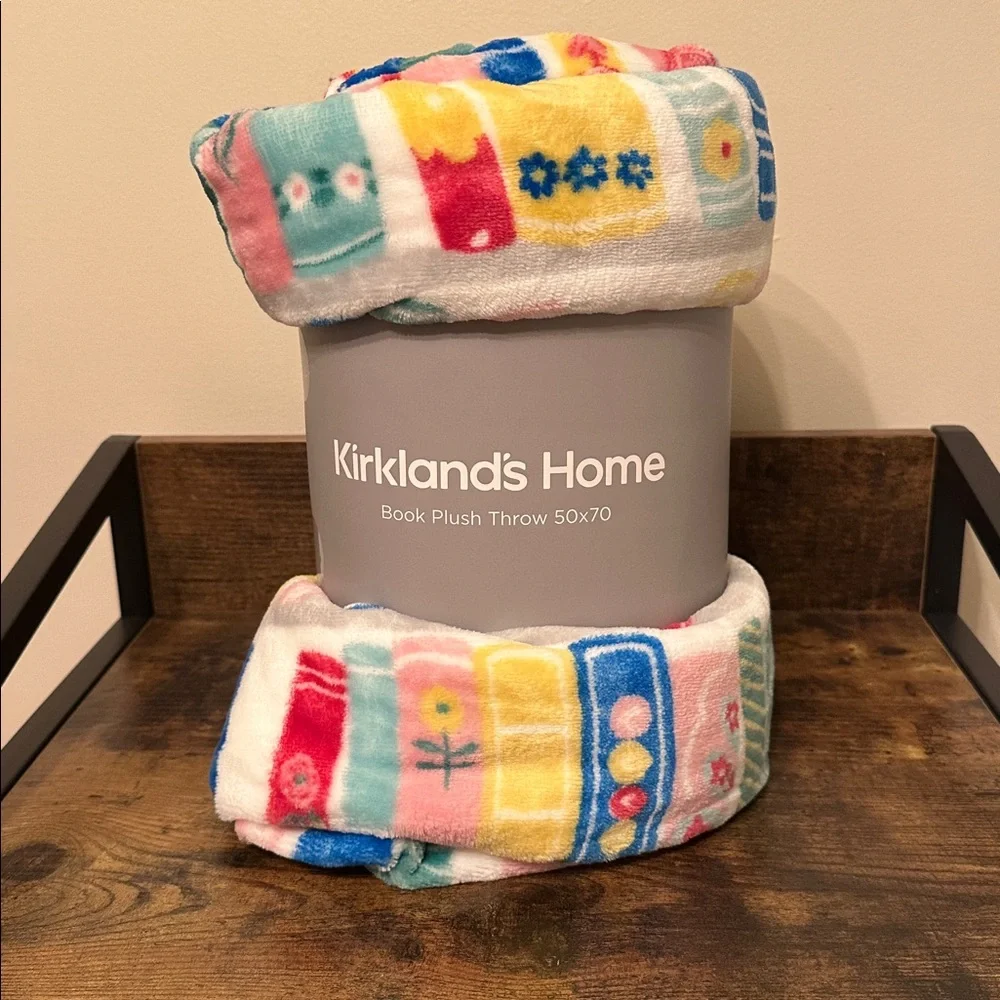 Kirkland’s Home Colorful Book Plush Throw Blanket Multicolor - Picture 3 of 6